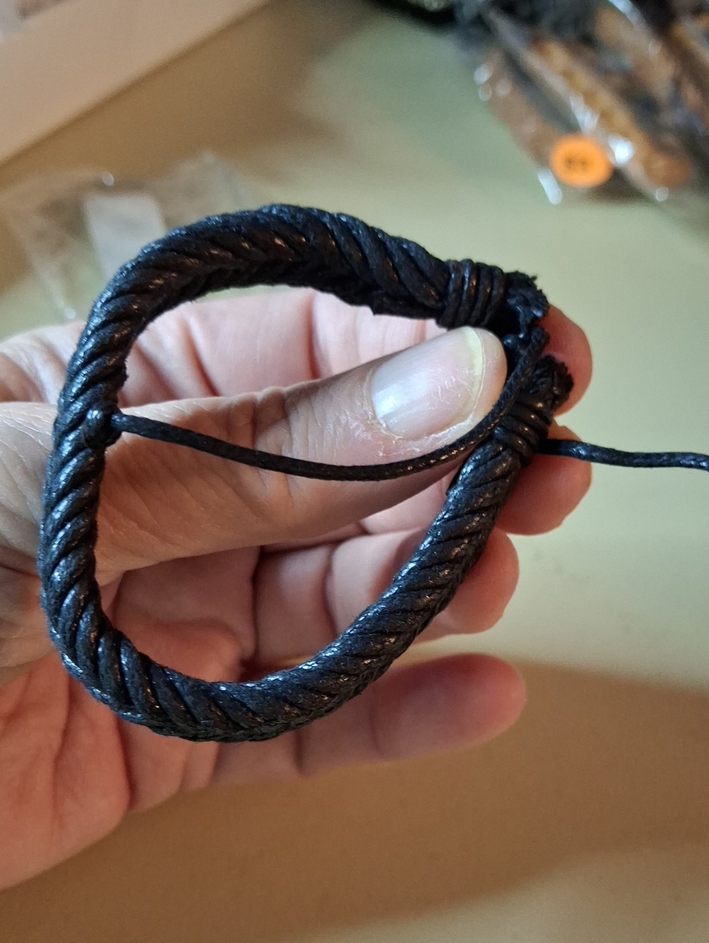 Braided Pleather Bracelet - Black